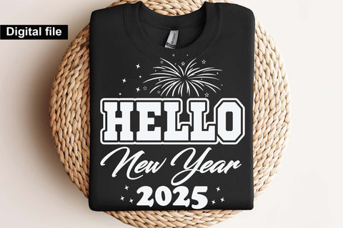 Hello New Year 2025 svg, New year t shirt svg, Funny New year cut files, New year gift shirt svg, New Years Party, Cosy Season svg SVG Isabella Machell 