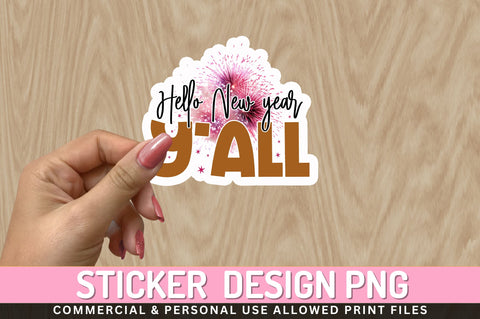 Hello new year Sticker Design Sublimation Regulrcrative 