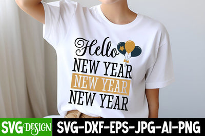 Hello New Year SVG Design, New Year 2025 SVG,Happy New Year 2025 SVG Design, Happy New Year Crew ,New year SVG Bundle 2025 SVG BlackCatsMedia 