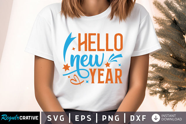 Hello new year svg design SVG Regulrcrative 