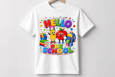 Hello Preschool PNG Cute First Day School Digital Download SVG BillahCrafts 