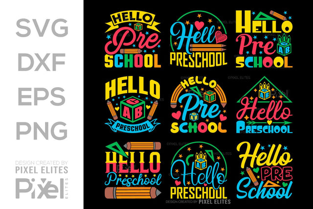 Hello Preschool SVG Hello School Kids Welcome To School Back To School Quote Design SVG ETC Craft 