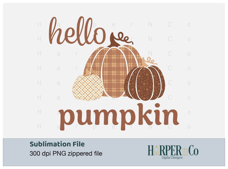 Hello Pumpkin 1 SVG PNG Cut EPS File SVG HarperNCo 
