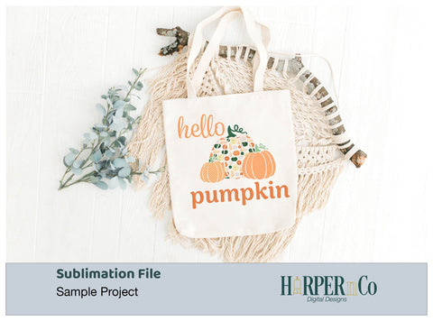 Hello Pumpkin 10 SVG PNG Cut EPS File SVG HarperNCo 