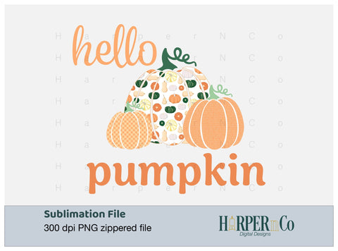 Hello Pumpkin 10 SVG PNG Cut EPS File SVG HarperNCo 
