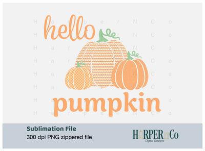 Hello Pumpkin 11 SVG PNG Cut EPS File SVG HarperNCo 