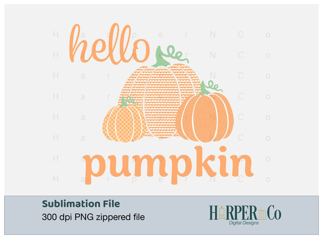 Hello Pumpkin 11 SVG PNG Cut EPS File SVG HarperNCo 