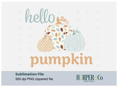 Hello Pumpkin 2 SVG PNG Cut EPS File SVG HarperNCo 