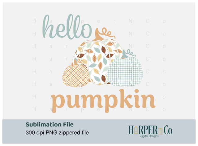 Hello Pumpkin 2 SVG PNG Cut EPS File SVG HarperNCo 