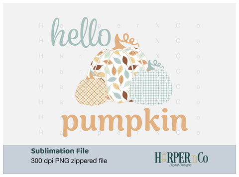 Hello Pumpkin 2 SVG PNG Cut EPS File SVG HarperNCo 