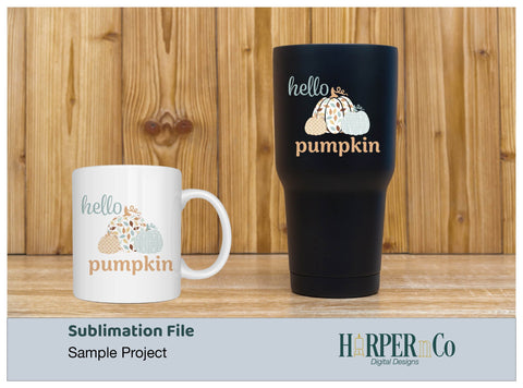 Hello Pumpkin 2 SVG PNG Cut EPS File SVG HarperNCo 