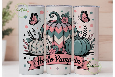 Hello Pumpkin 20oz Tumbler Wrap Sublimation PixelChick 