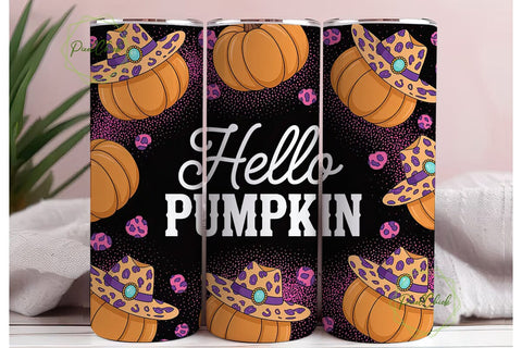 Hello Pumpkin 20oz Tumbler Wrap Sublimation PixelChick 