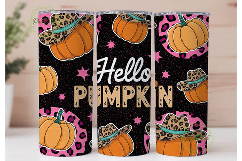 Hello Pumpkin 20oz Tumbler Wrap Sublimation PixelChick 
