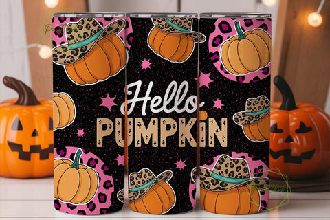 Hello Pumpkin 20oz Tumbler Wrap Sublimation PixelChick 