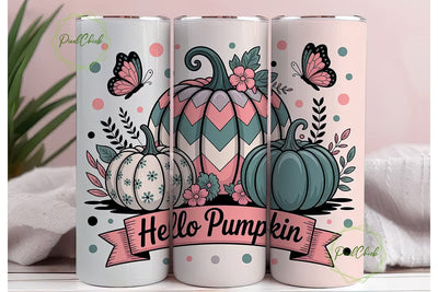 Hello Pumpkin 20oz Tumbler Wrap Sublimation PixelChick 