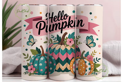 Hello Pumpkin 20oz Tumbler Wrap Sublimation PixelChick 