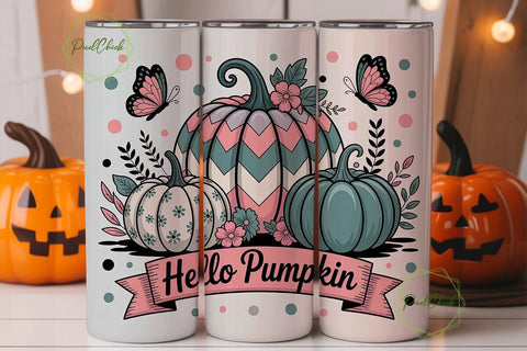 Hello Pumpkin 20oz Tumbler Wrap Sublimation PixelChick 