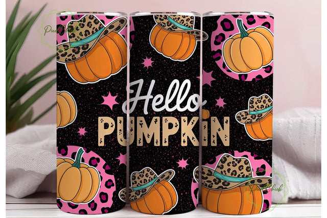Hello Pumpkin 20oz Tumbler Wrap Sublimation PixelChick 