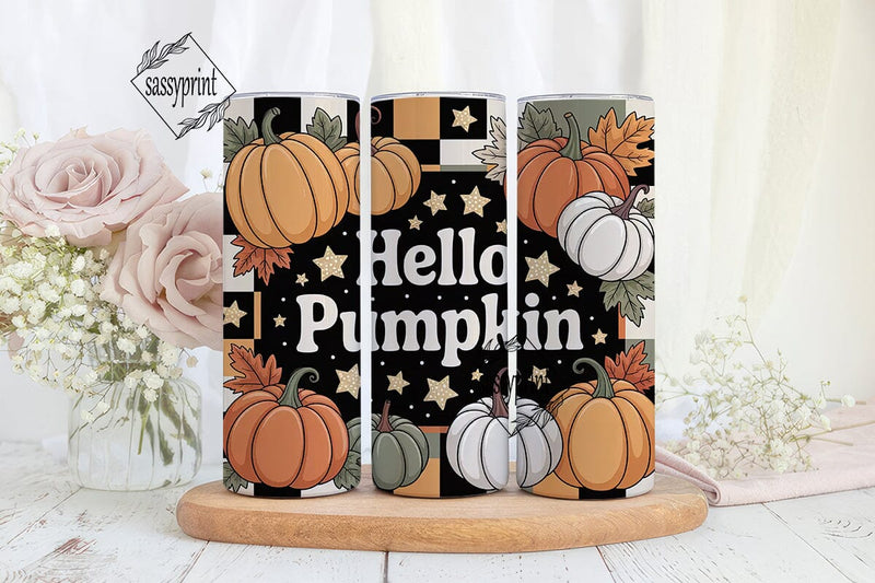 Hello Pumpkin 20oz Tumbler Wrap Sublimation sassyprint 