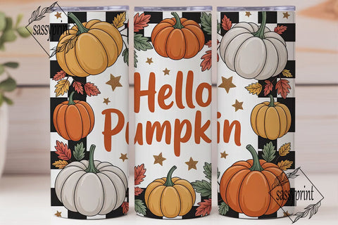 Hello Pumpkin 20oz Tumbler Wrap Sublimation sassyprint 