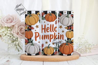Hello Pumpkin 20oz Tumbler Wrap Sublimation sassyprint 