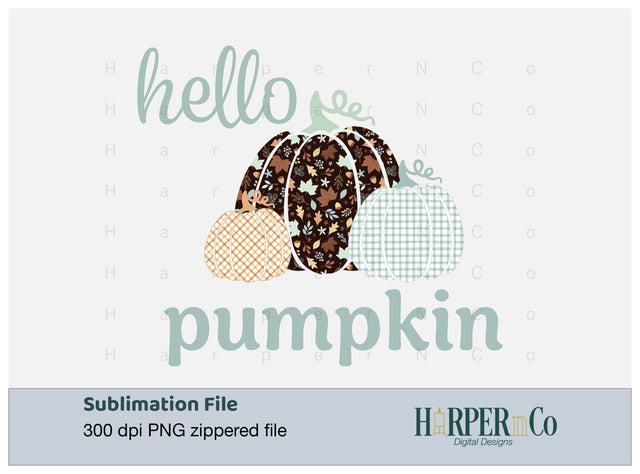 Hello Pumpkin 3 SVG PNG Cut EPS File SVG HarperNCo 