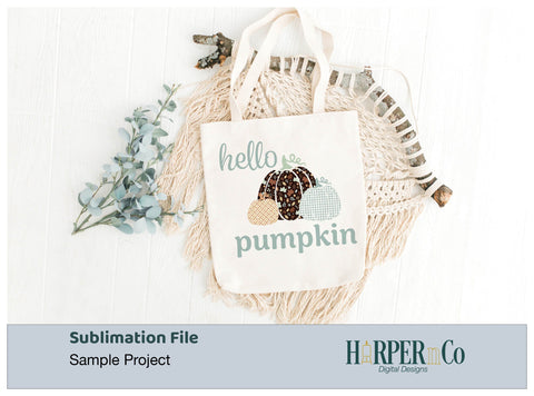 Hello Pumpkin 3 SVG PNG Cut EPS File SVG HarperNCo 