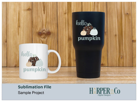 Hello Pumpkin 3 SVG PNG Cut EPS File SVG HarperNCo 