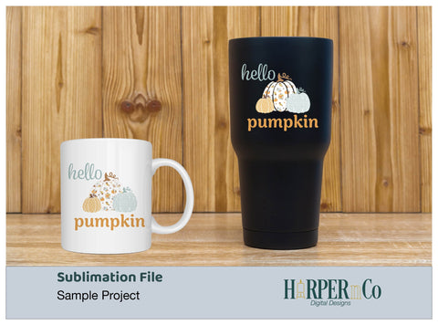 Hello Pumpkin 4 SVG PNG Cut EPS File SVG HarperNCo 