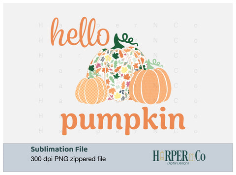 Hello Pumpkin 5 SVG PNG Cut EPS File SVG HarperNCo 