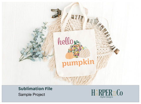 Hello Pumpkin 6 SVG PNG Cut EPS File SVG HarperNCo 