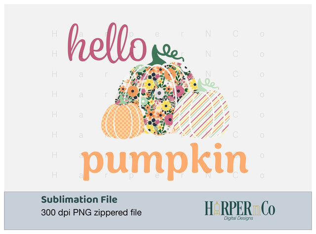 Hello Pumpkin 6 SVG PNG Cut EPS File SVG HarperNCo 