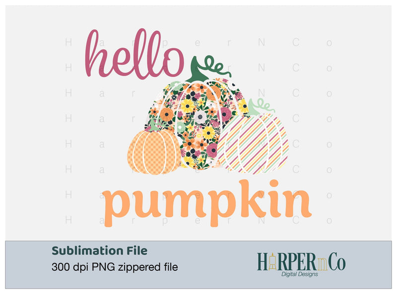 Hello Pumpkin 6 SVG PNG Cut EPS File SVG HarperNCo 