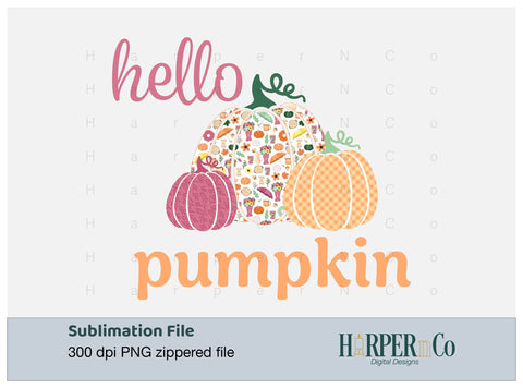 Hello Pumpkin 7 SVG PNG Cut EPS File SVG HarperNCo 