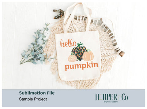 Hello Pumpkin 8 SVG PNG Cut EPS File SVG HarperNCo 