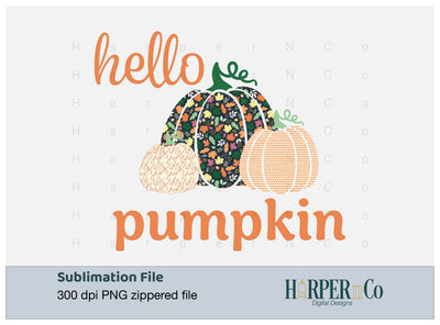 Hello Pumpkin 8 SVG PNG Cut EPS File SVG HarperNCo 