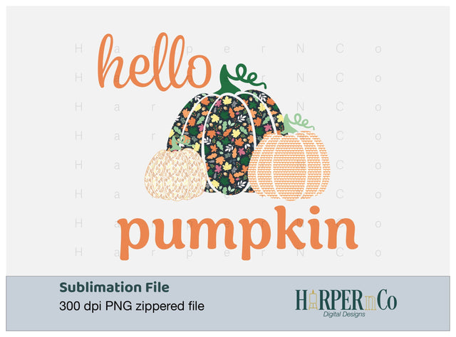 Hello Pumpkin 8 SVG PNG Cut EPS File SVG HarperNCo 