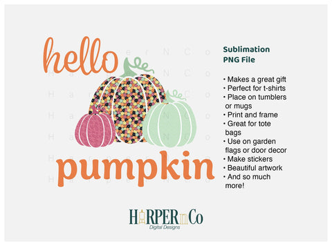 Hello Pumpkin 9 SVG PNG Cut EPS File SVG HarperNCo 
