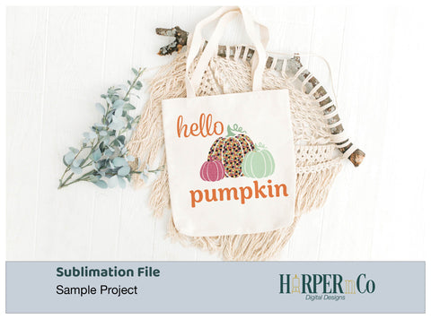 Hello Pumpkin 9 SVG PNG Cut EPS File SVG HarperNCo 