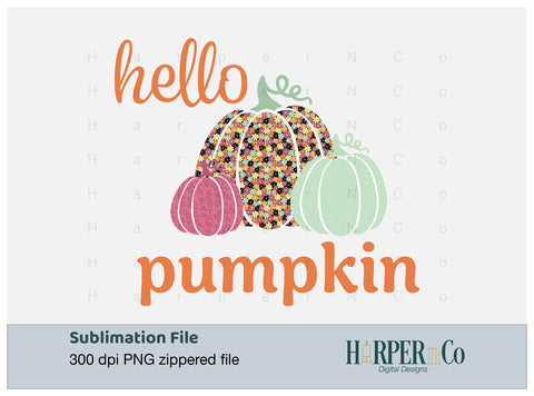 Hello Pumpkin 9 SVG PNG Cut EPS File SVG HarperNCo 
