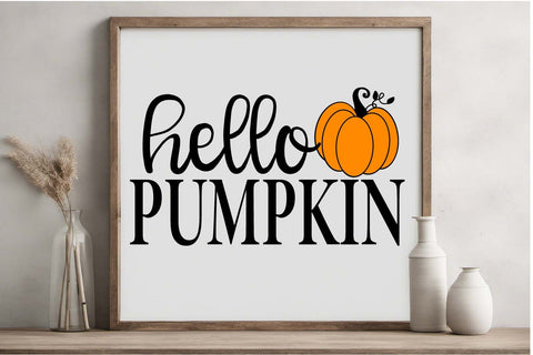 Hello Pumpkin Autumn Wood Sign SVG SVG Silhouette School Blog Design Shop 