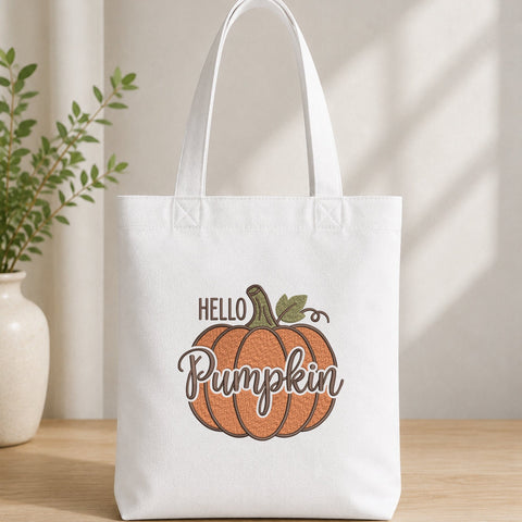 Hello Pumpkin Embroidery Design – Fall Pumpkin Machine Embroidery File, Autumn Thanksgiving Shirt Design Embroidery/Applique DESIGNS PatternFeed8 