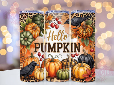Hello Pumpkin Spice Fall Tumbler Wrap, Fall Tumbler Png, 20oz Skinny Tumbler, Autumn Tumbler Wrap, Sublimation Download, Pumpkin Spice Vibes, Harvest Tumbler Design Sublimation SvggirlplusArt 