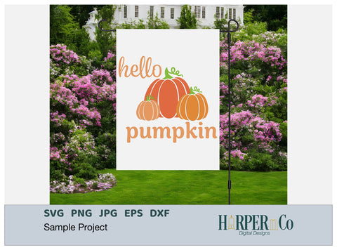 Hello Pumpkin SVG PNG Cut EPS File SVG HarperNCo 