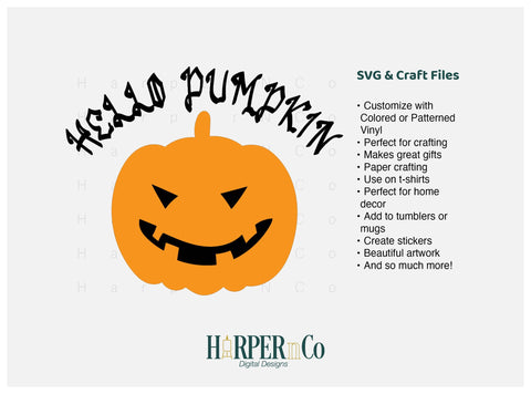 Hello Pumpkin SVG PNG Cut EPS File SVG HarperNCo 