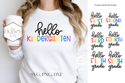 Hello School Grades SVG PNG DXF Bundle Teacher SVG The Honey Company 