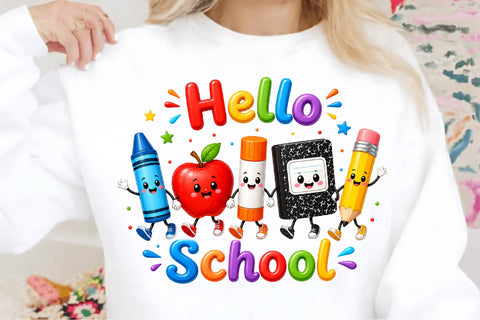 Hello School PNG Sublimation Design Sublimation SVGArt 
