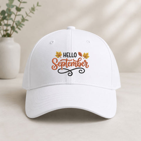 Hello September Machine Embroidery Design – Fall Leaves Autumn Embroidery File Embroidery/Applique DESIGNS PatternFeed8 