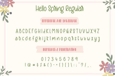 Hello Spring - Cute Font Duo Font AnningArts Design 